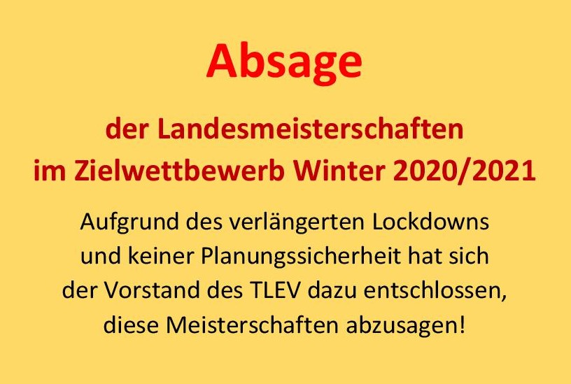 Absage der Landesmeister­schaften im Zielwettbewerb