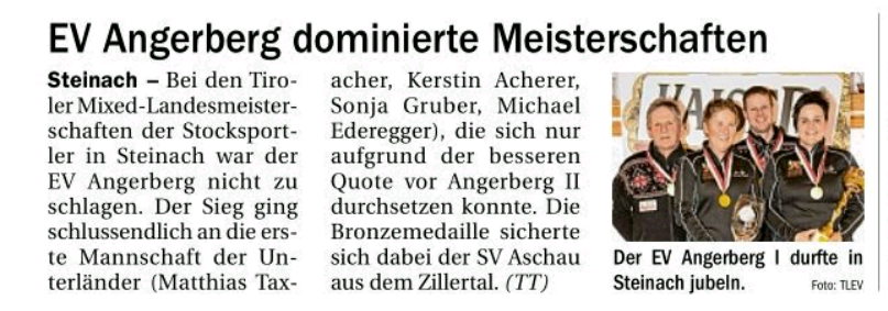 Berichte in der Tiroler Tageszeitung