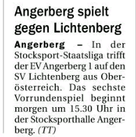 Berichte in der Tiroler Tageszeitung