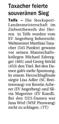 Berichte in der Tiroler Tageszeitung