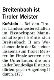 Berichte in der Tiroler Tageszeitung